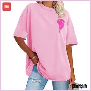 Oversized Graphic Tee Loose Fit Summer Short Sleeve T-Shirt Women's Top